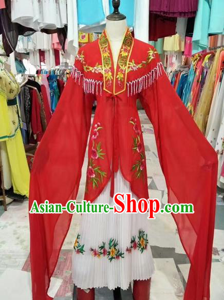 Chinese Shaoxing Opera Princess Red Dress Traditional Beijing Opera Diva Costume for Adults
