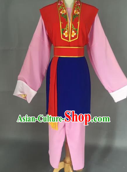 Chinese Beijing Opera Pantaloon Pink Clothing Ancient Village Women Costume for Adults