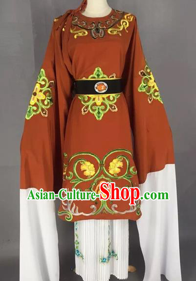 Chinese Beijing Opera Pantaloon Brown Clothing Ancient Old Woman Costume for Adults