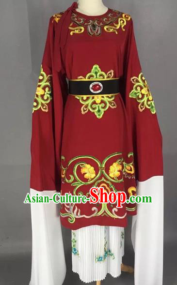 Chinese Beijing Opera Pantaloon Red Clothing Ancient Old Woman Costume for Adults
