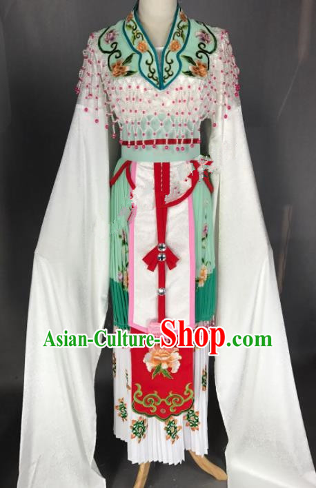 Chinese Ancient Princess Green Costume Traditional Beijing Opera Diva Dress for Adults