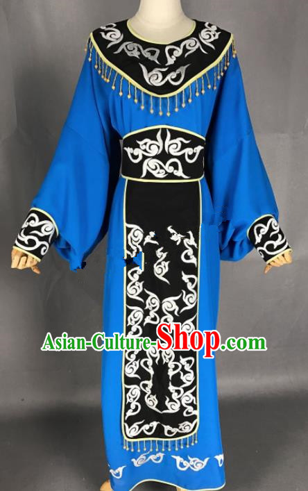 Chinese Beijing Opera Niche Blue Clothing Traditional Peking Opera Scholar Costume for Adults
