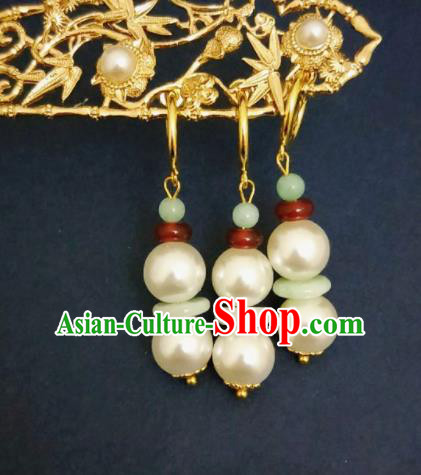 Chinese Ancient Earrings Qing Dynasty Manchu Palace Lady Ear Accessories for Women