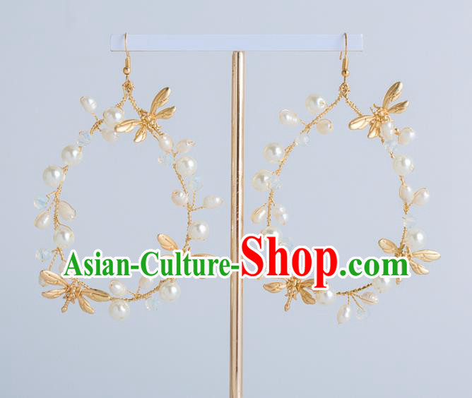 Top Grade Bride Wedding Jewelry Accessories Golden Dragonfly Earrings for Women