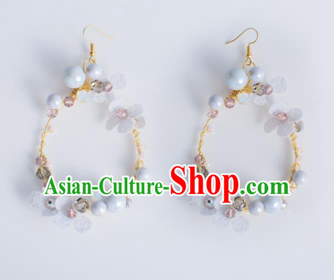 Top Grade Bride Wedding Accessories Purple Beads Earrings for Women