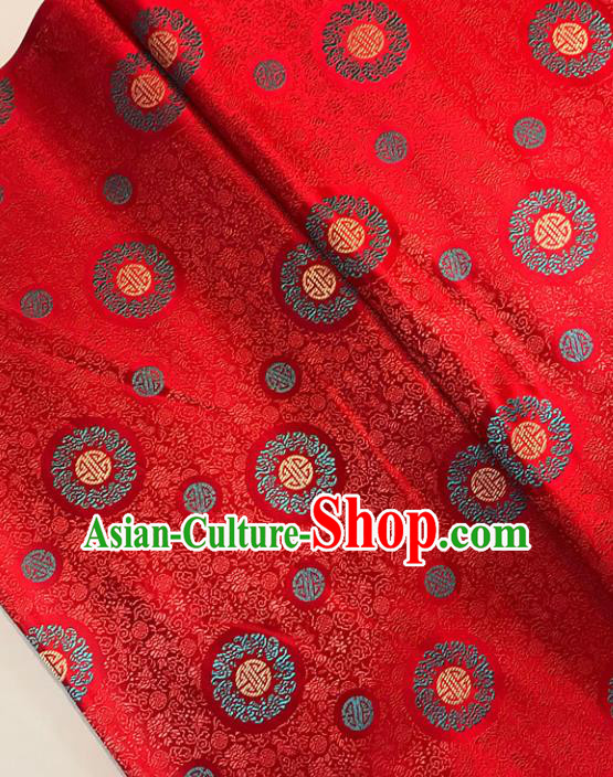 Asian Chinese Traditional Palace Pattern Red Brocade Fabric Silk Fabric Chinese Fabric Material