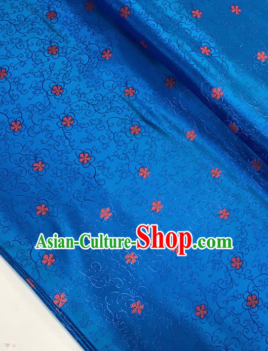 Asian Chinese Traditional Pattern Blue Brocade Fabric Silk Fabric Chinese Fabric Material