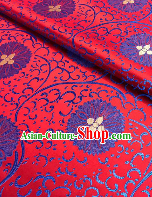 Asian Chinese Traditional Cheongsam Palace Pattern Red Brocade Fabric Silk Fabric Chinese Fabric Material
