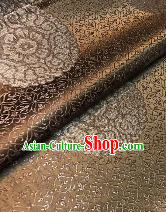 Asian Chinese Brown Brocade Traditional Pattern Fabric Silk Fabric Chinese Fabric Material