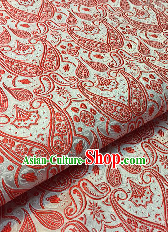 Asian Chinese Brocade Traditional Red Pattern Fabric Silk Fabric Chinese Fabric Material