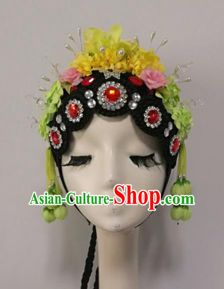 Chinese Traditional Classical Dance Hair Accessories Beijing Opera Wig and Headwear for Women