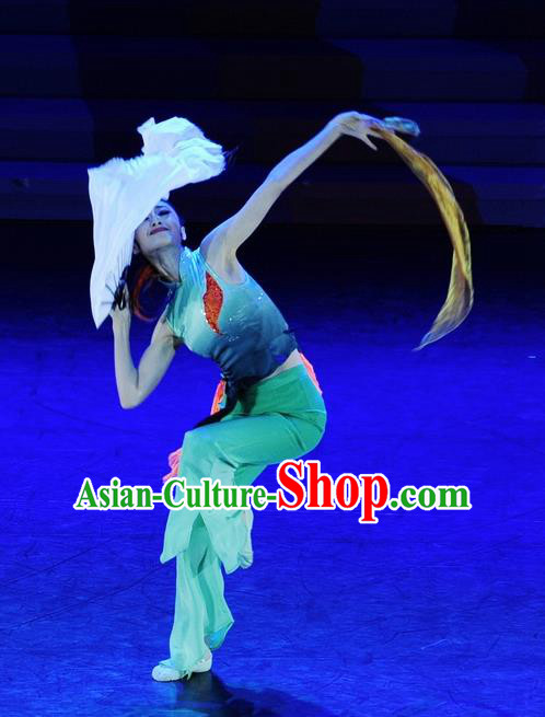 Chinese Traditional Folk Dance Costume Classical Dance Fan Dance Clothing for Women