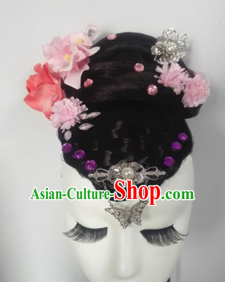 Chinese Traditional Classical Dance Headwear Folk Dance Hair Accessories for Women