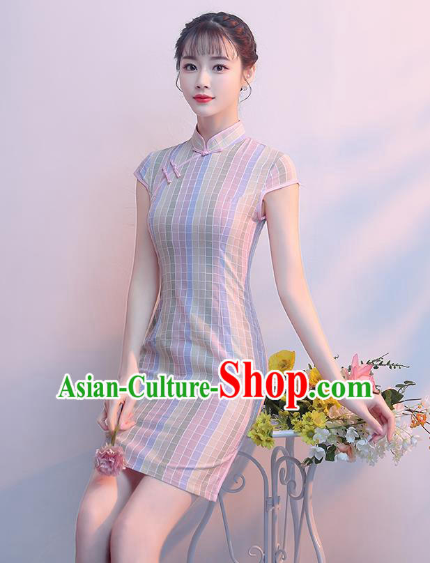 Chinese Traditional Qipao Dress Retro Cheongsam Compere Costume for Women