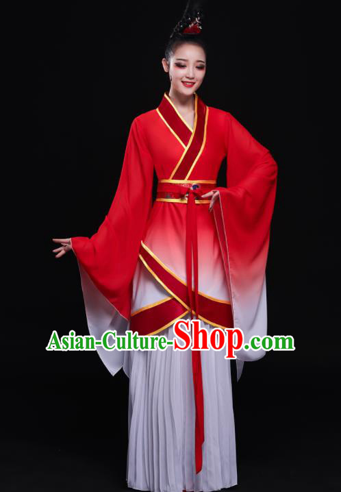 Chinese Traditional Classical Dance Dress Ancient Fairy Umbrella Dance Costume for Women