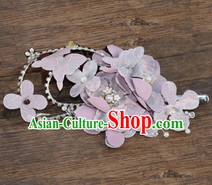 Chinese Traditional Hair Accessories Ancient Hanfu Purple Flowers Hair Stick for Women