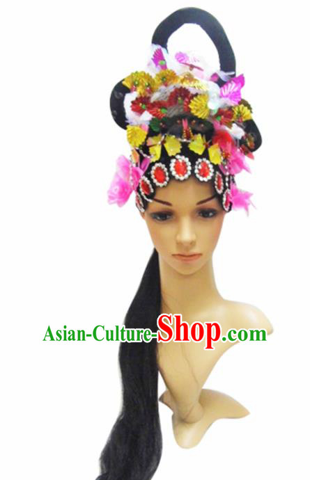 Chinese Traditional Wigs Ancient Beijing Opera Fairy Headwear and Wigs for Women