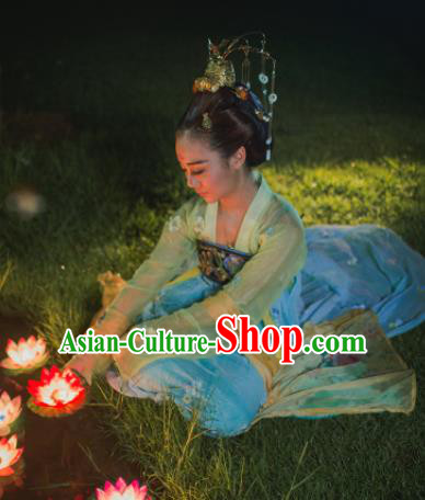 Chinese Ancient Tang Dynasty Imperial Consort Hanfu Dress Embroidered Costumes for Women