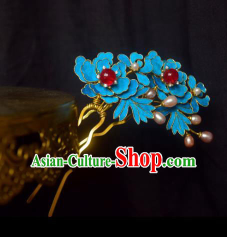 Chinese Handmade Princess Blueing Hairpins Ancient Hair Clip Hair Accessories for Women