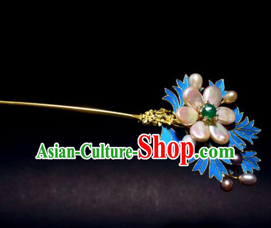 Chinese Handmade Princess Hanfu Hairpins Shell Flower Hair Clip Ancient Hair Accessories for Women