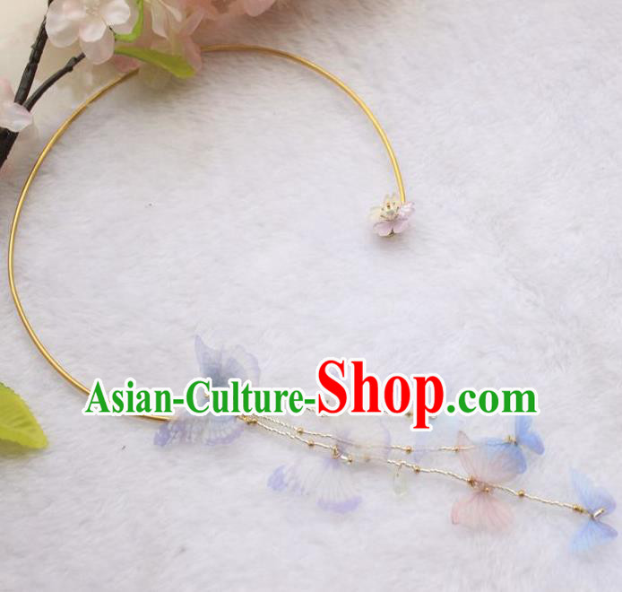 Asian Chinese Traditional Jewelry Accessories Hanfu Butterfly Necklace for Women