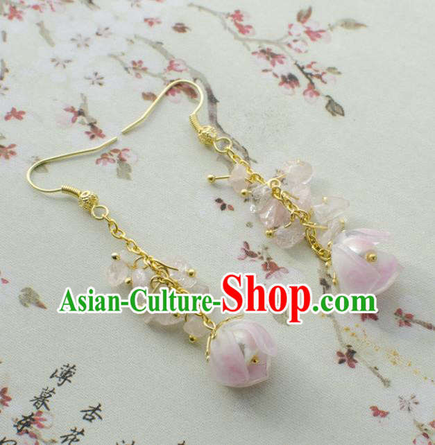 Asian Chinese Traditional Jewelry Accessories Hanfu Flowers Earrings for Women