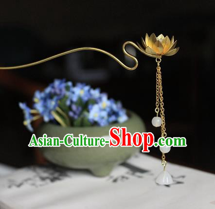 Chinese Ancient Hair Accessories Lotus Hair Clip Hanfu Handmade Hairpins for Women