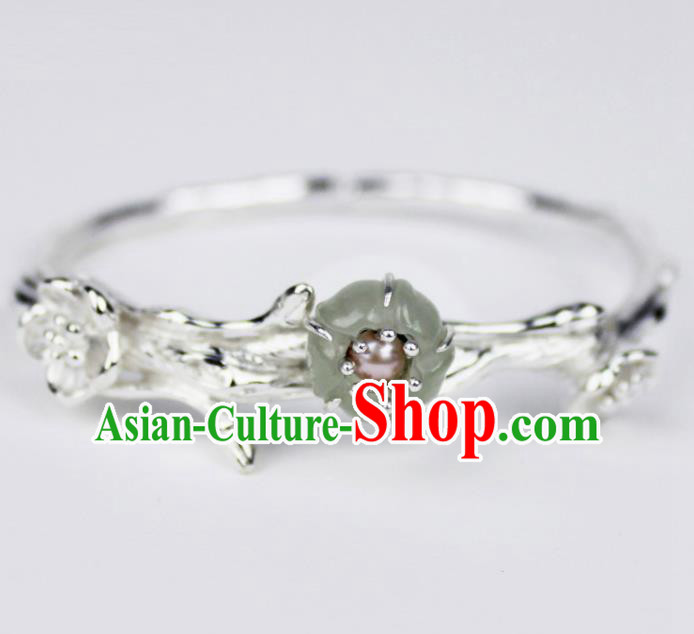 Top Grade Chinese Handmade Jewelry Accessories Hanfu Sliver Plum Blossom Bracelet for Women