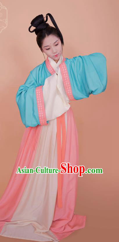 Top Grade Chinese Ancient Palace Lady Costumes Jin Dynasty Princess Hanfu Dress for Women
