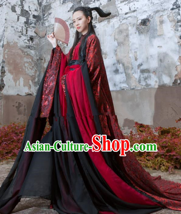 Chinese Ancient Cosplay Peri Hanfu Dress Traditional Han Dynasty Swordswoman Costume for Women