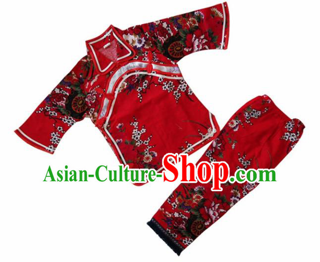 Chinese Traditional Folk Dance Costumes Stage Performance Clothing for Kids
