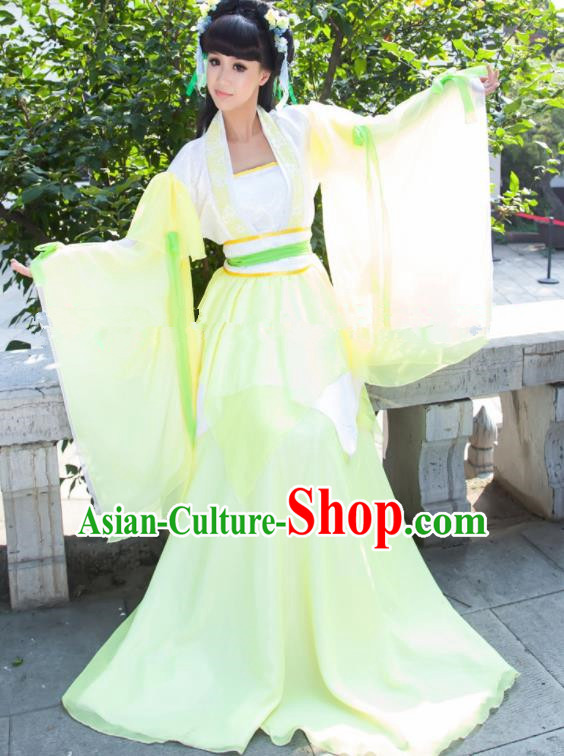 Chinese Ancient Cosplay Peri Goddess Green Hanfu Dress Traditional Tang Dynasty Princess Costume for Women