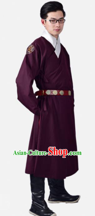 Chinese Ancient Swordsman Wine Red Clothing Traditional Ming Dynasty Buster Costume for Men