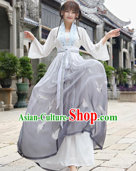 Chinese Traditional Tang Dynasty Nobility Lady Costume Ancient Embroidered Hanfu Dress for Rich Women