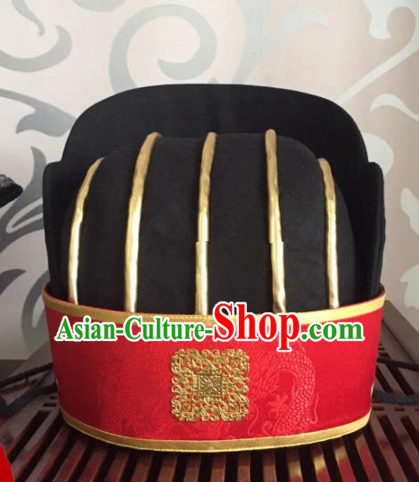 Traditional Chinese Ancient Minister Hat Han Dynasty Headwear for Men