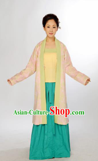 Traditional Chinese Song Dynasty Village Women Costume Ancient Hanfu Dress for Women