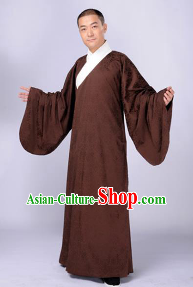 Chinese Traditional Ming Dynasty Scholar Costumes Ancient Taoist Robe for Men