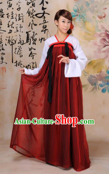 Traditional Chinese Tang Dynasty Palace Dance Costume Ancient Princess Red Hanfu Dress for Women