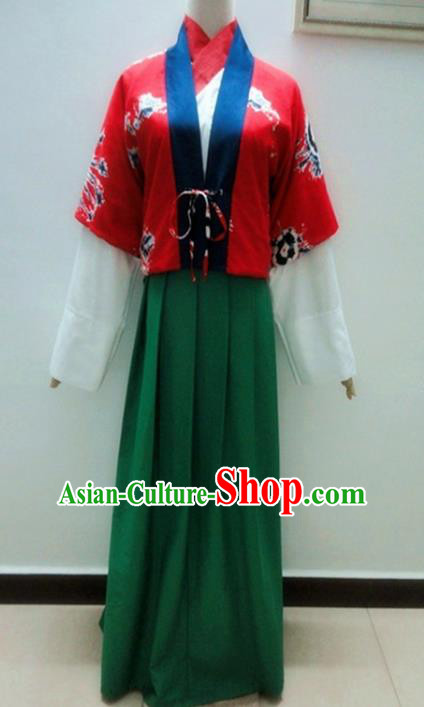Traditional Chinese Tang Dynasty Young Lady Hanfu Dress Ancient Costume for Poor Women