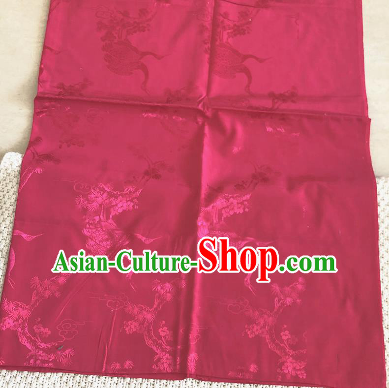 Asian Chinese Traditional Fabric Swan Pattern Rosy Brocade