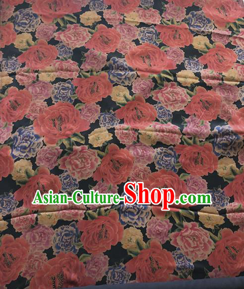 Asian Chinese Traditional Fabric Palace Rose Pattern Brocade Cloth Silk Fabric