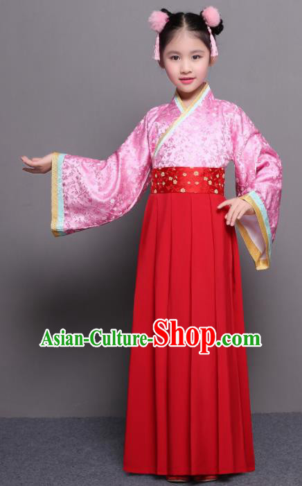 Chinese Ming Dynasty Princess Costume Ancient Court Maid Hanfu Dress for Kids