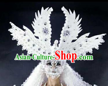 Professional Stage Performance Hair Accessories Brazilian Carnival Angel Mask for Women