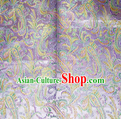 Chinese Traditional Lilac Silk Fabric Tang Suit Brocade Cheongsam Palace Pattern Cloth Material Drapery