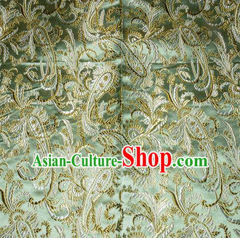 Chinese Traditional Green Silk Fabric Tang Suit Brocade Cheongsam Palace Pattern Cloth Material Drapery
