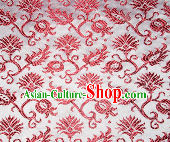 Chinese Traditional Silk Fabric Tang Suit Brocade Cheongsam Red Pattern Cloth Material Drapery
