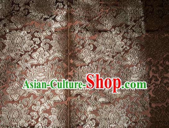 Chinese Traditional Silk Fabric Tang Suit Brown Brocade Cheongsam Classical Pattern Cloth Material Drapery