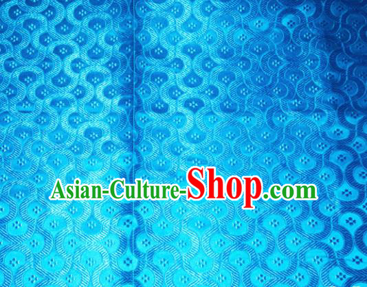 Chinese Traditional Blue Silk Fabric Tang Suit Brocade Cheongsam Classical Pattern Cloth Material Drapery