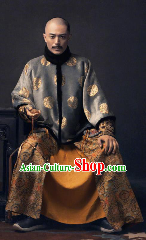 Ancient TV Ruyi Royal Love in the Palace Chinese Qing Dynasty Emperor Embroidered Costumes for Men