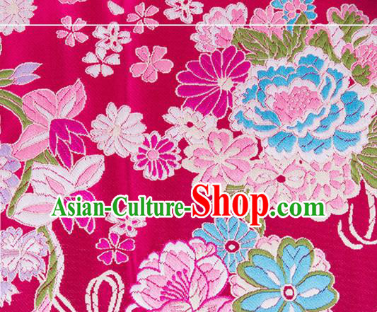 Chinese Traditional Brocade Fabric Tang Suit Rosy Silk Cloth Cheongsam Material Drapery